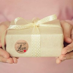 500pcs Kraft Paper Stickers Vintage Thank You Labels Handmade With Love