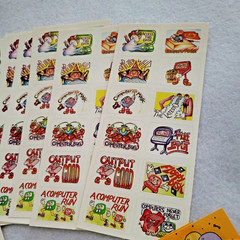 Vtg Teacher Stickers 80s 90s School Reward 33 sheets Rainbow Retro Looney Tunes