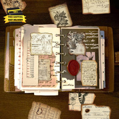 Vintage Journaling Stickers,Scrapbook Supplies for Planners,100Pcs Junk Journal