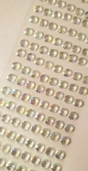 CraftbuddyUS 144 pcs x10mm(18 Stripes)Self Adh Faceted Round Gems,Color-AB CLEAR