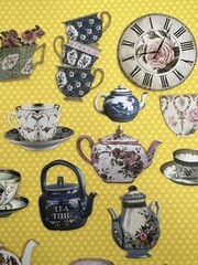 Set of 15 Vintage Teacups English Tea Time Photos Stickers Scrapbooking