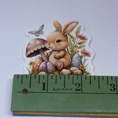 Cute Bunny Rabbit Animal Sticker Vinyl Decal Journal Wall Art Mushroom Decor Tc6