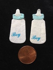 6 bib bibs Bottle bottles Paper Fabric Baby boy Girl babies miniature Scrapbooks
