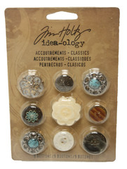 Vintage Look Decorative Buttons Set of 9 Jim Holtz Idea-ology