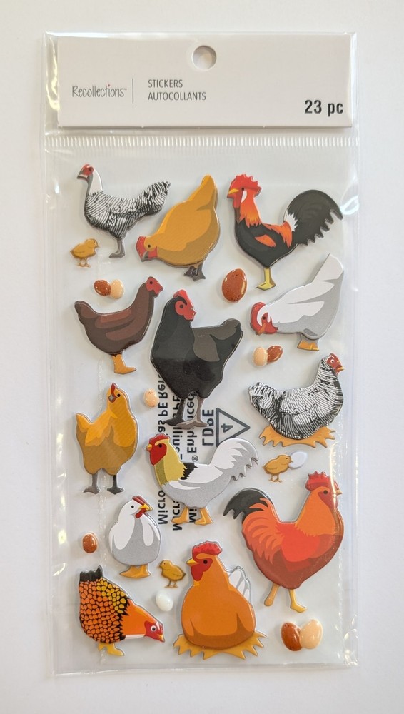 Chickens & Eggs Farm Animals Scrapbooking Stickers by Recollections