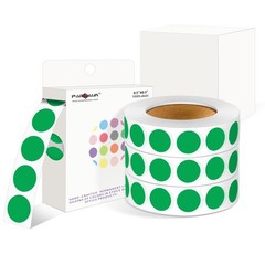 4000 Pack Green Dot Stickers, 1/2 inch Round Circle Label 4 Rolls Permanent A…