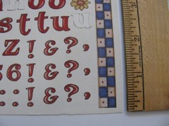 Joy Marie ALPHABET ROLL Stickers 1 Sheet 8.5″ X 11″ Letters Numbers Borders