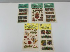 5 Loew-Cornell Sticker Sheets Art Christmas Gardening Fruit Scrapbook NEW