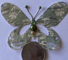 FANCY BUTTERFLY Pre-Made Die-Cuts (2pc)Victorian•Steampunk•Filagree •Glittered••
