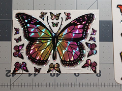 Vintage 1980s KEM Prism Sticker Sheets Butterfly Rainbow Foil Mylar Lot 6 47Pcs