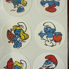 Vintage Smurfs Peyo Scratch & Sniff Stickers 12 Lot Rare Unused 1980s