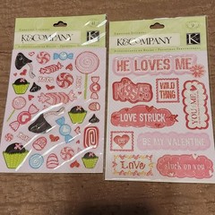 Scrapbook stickers lot of 5 Love Valentine’s Day paper crafts DIY