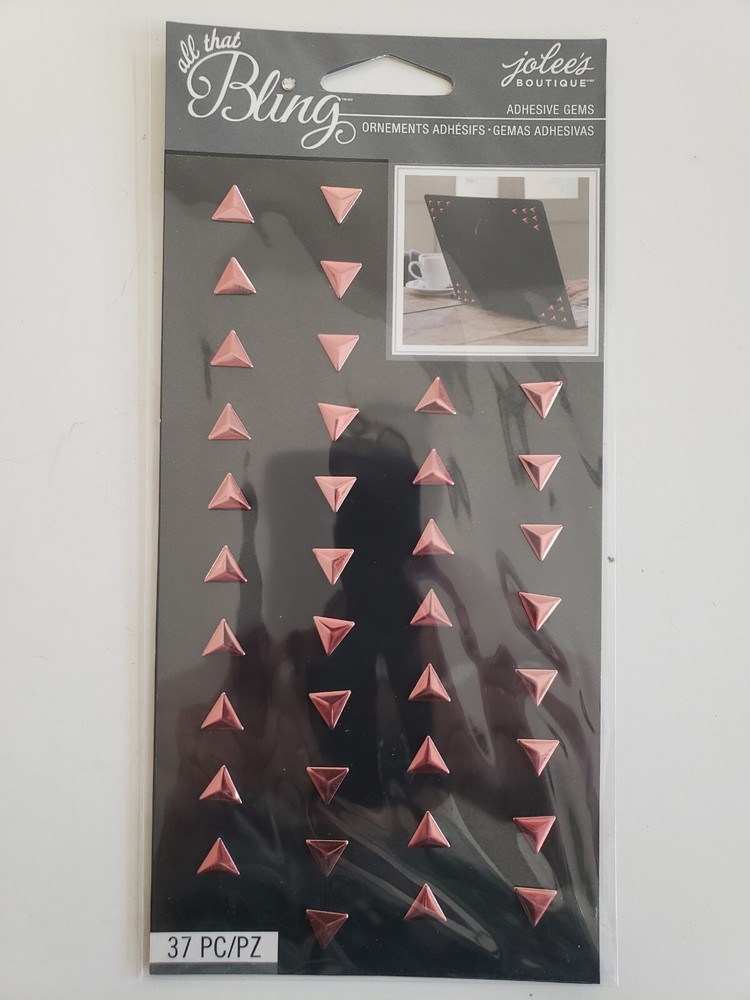 Jolees Boutique Rose Gold Triangle Bling Gems scrapbooking stickers