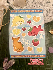 Fruit Sharks 4×6 inch Matte Sticker Sheet