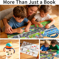 2 Pack Puffy Sticker Books for Kids Ages 3-5, Construction Truck and Vehicle Car