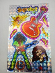 Vintage 1984 Morgan Mark 1 Large Sticker Sheet Prismatic Chrome Rock Star Guitar