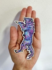 Galaxy Holo Star Fantasy Wolf Sticker – Original Art by SammiSpaghettiArt