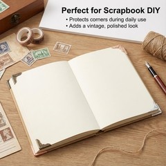 100 Pcs Vintage Metal Book Corner Protectors Decorative Corner Guards for Albums