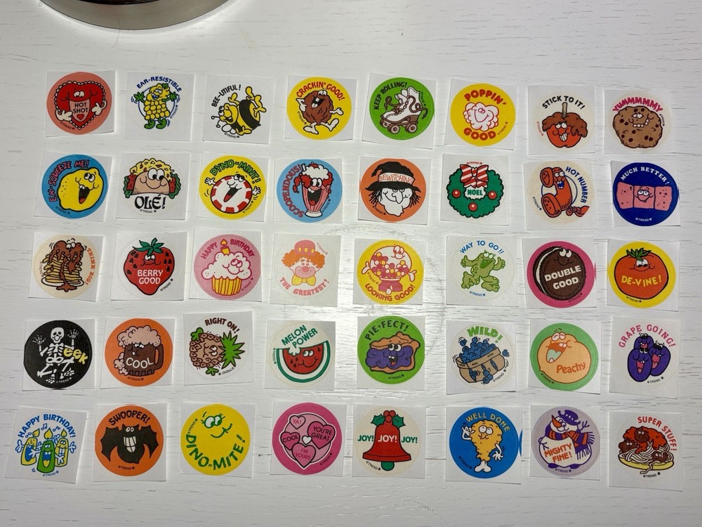 Trend Scratch N Sniff Sticker Lot 40 Retro Scents Unused On Backing