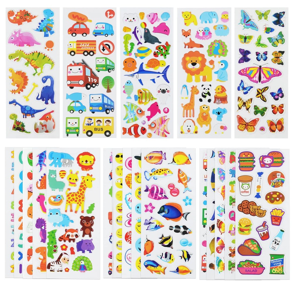 500+ 3D Puffy Stickers for Toddlers Kids Reward Crafts Scrapbooking Boys Girls