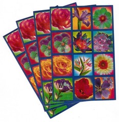 4 Sheets FLOWERS in Window or Box Scrapbook Stickers! Rose Pansy