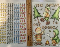 Provo Craft Rub On Transfers Great Outdoors Camping Fish Summertime Fun Vtg Set2