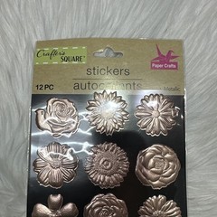 Crafters Square Paper Crafts Stickers Rose Gold Floral Metallic Scrapbooking