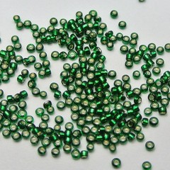 10000 Glass Small Beads silver lined Green 1.5mm (12/0) Mini Beads+ Storage Box