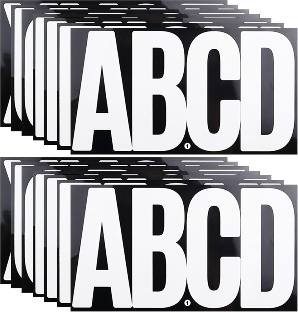 6 Inch White Vinyl Letter Stickers Alphabet Waterproof Outdoor 76 Pcs Set
