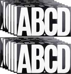 6 Inch White Vinyl Letter Stickers Alphabet Waterproof Outdoor 76 Pcs Set