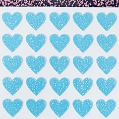 Blue Glitter Heart Sticker Sheet! – Choose a Size – Cute & Sparkly!