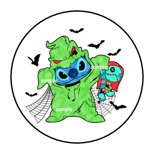 30 STITCH HALLOWEEN STICKERS ENVELOPE SEALS LABELS 1.5″ ROUND CUSTOM MADE