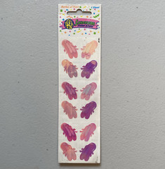 NEW Vintage SANDYLION Mother of Pearl 12 Shiny Pink Ballet Slipper Stickers