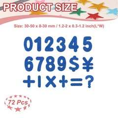 Number Foam Stickers, 72Pcs Numbers 0-9 EVA Self Adhesive Glitters, Blue