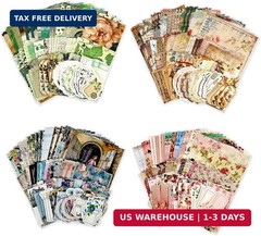 Diuhofart 400Pcs Vintage Scrapbook Supplies Kit, Scrapbook Paper and Journaling