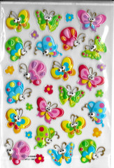 BUTTERFLIES Butterfly Bright Pink Blue Green Yellow Red Bugs Jot Pop-up Stickers