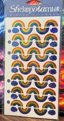 New! Vintage Stickopotamus Glitter Sparkle Rainbows Binder Stickers ~ 1 Sheet