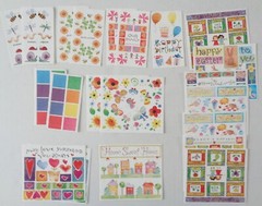 Vtg Scrapbook Supplies Lot 125 Pcs – Cardstock Stickers Die Cuts Frames Sheets