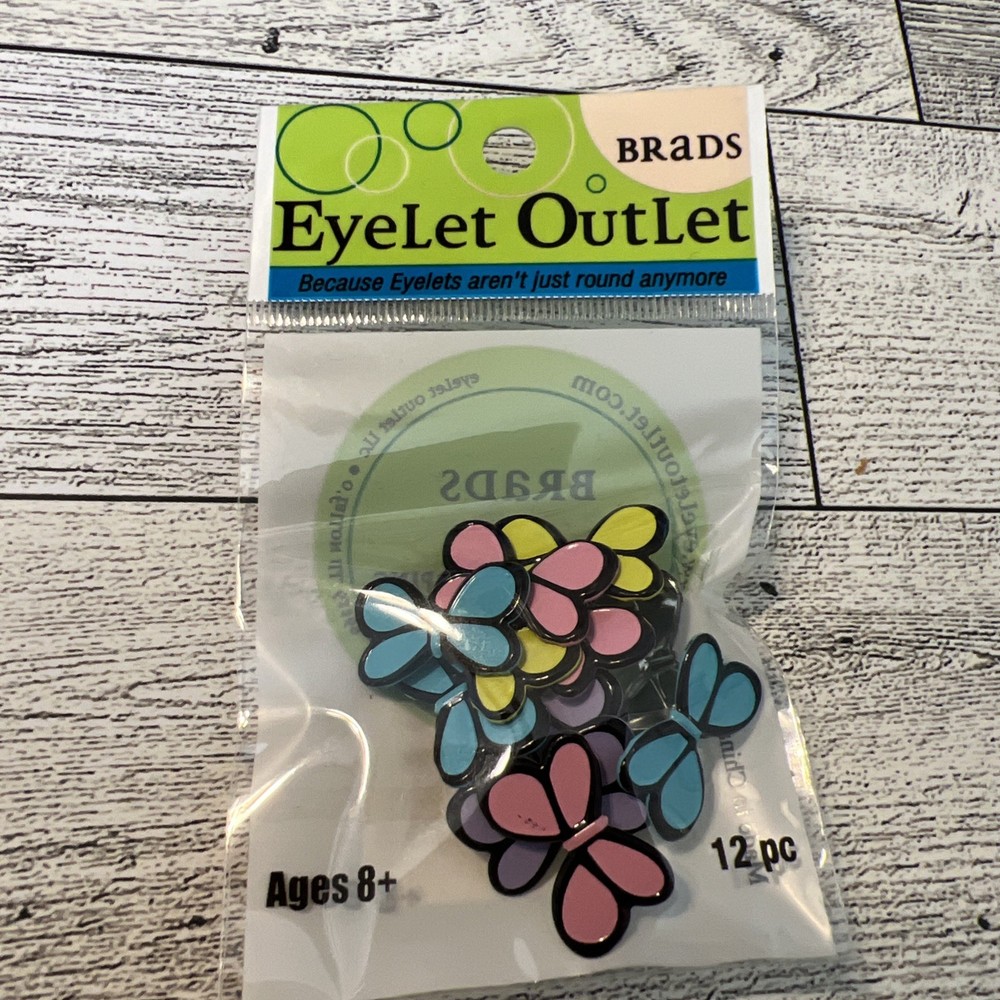 EyeLet OutLet Shape Brads 12/Pkg Butterfly Brt