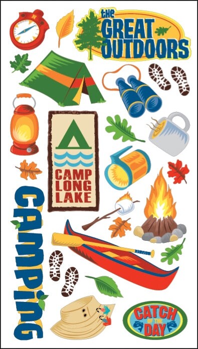 Sticko Great Outdoors Camping Stickers Planner Supply Papercraft Craft Scrapbook
