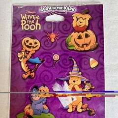 VTG Winnie The Pooh Halloween Glow In The Dark Stickers 2 Sheets x 5 Sealed