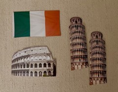 Travel 7 PC ITALY LOT~ Topper, Dimensional Stickers, MINI Die-cuts, Etc~ ALL NEW