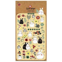 CUTE BONNY STICKERS Bunny Rabbit Kawaii Papar Sticker Sheet Craft Scrapbook Seal