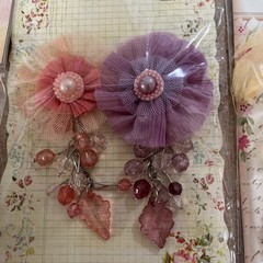 Prima Flowers Floral Embellishments Crafting Flowers Multi Media Lot Of 4