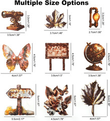 120PCS Steampunk Vintage Stickers – Die-Cut Antique Gears, Bulbs & Butterflies w