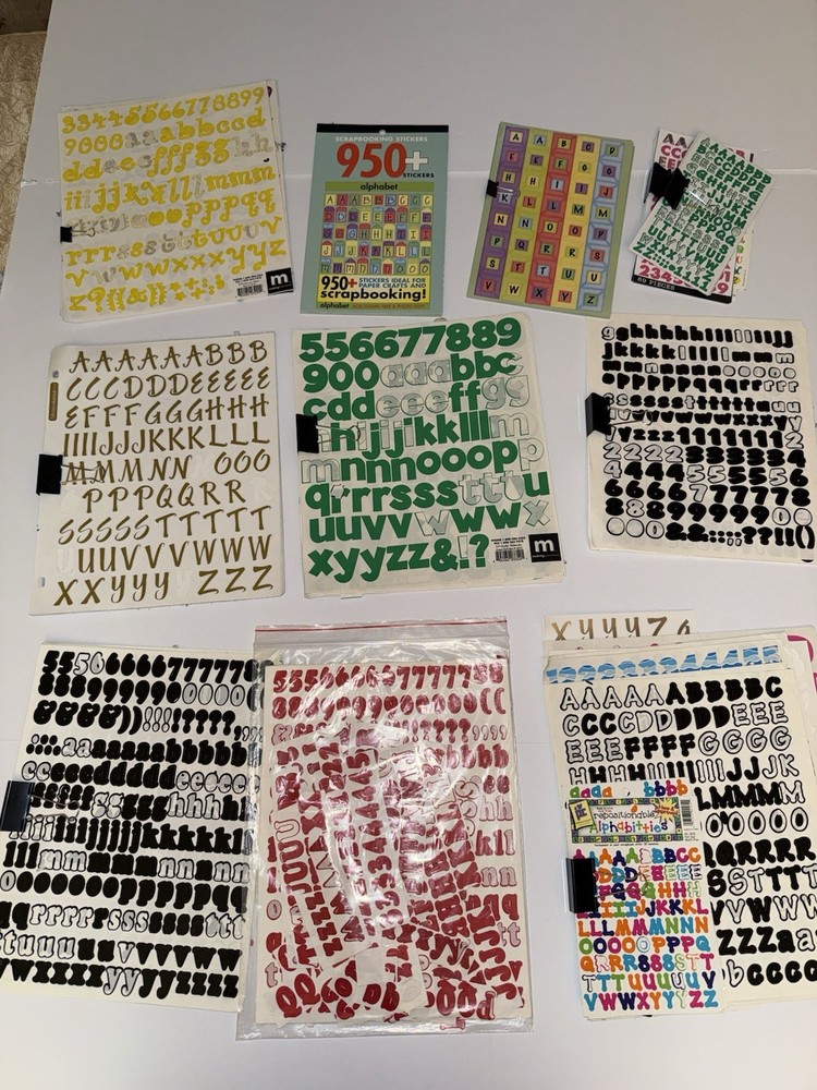Huge Alphabet Sticker Lot Scrapbooking Letters Numbers Bundle