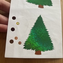 Vintage Stickopotamus Foil Christmas Tree Stickers Pine Evergreen