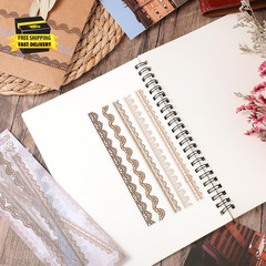 40 PCS Transparent Lace Stickers Scrapbooking, Vintage EPE Lace Stickers with 5