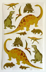 Lot of 2 Sheets MRS GROSSMAN’S DINOSAURS Stickers 2003 T-REX Brontosaurus