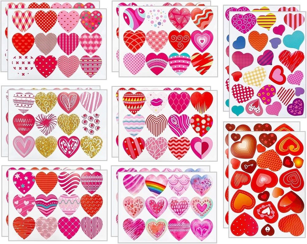 Eco-Friendly 232 Pcs Waterproof Heart Stickers – Perfect for Valentine’s Day